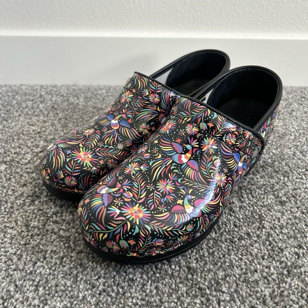 Bjork Araceli Professional Leather Clogs Floral Bird EU 39/40